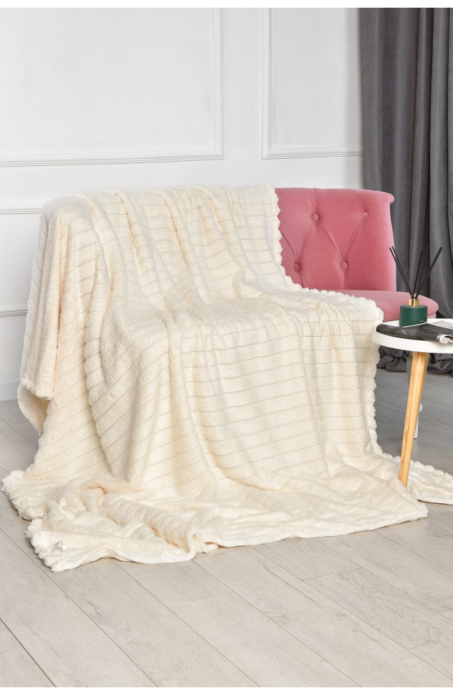 Плед однотонный молочного цвета размер 150*200 206496L