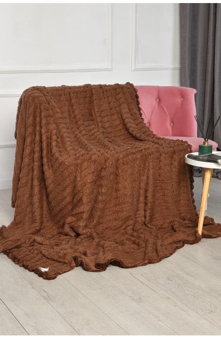 Плед однотонный шоколадного цвета размер 180*200 206505L