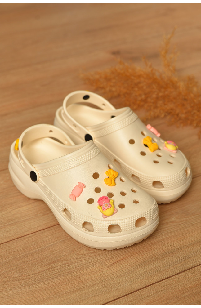 Кроксы женские молочного цвета 206646L