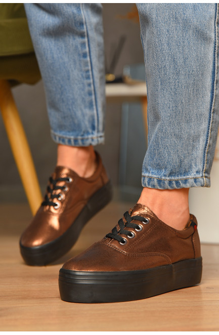 Мокасины женские бронзового цвета 206692L