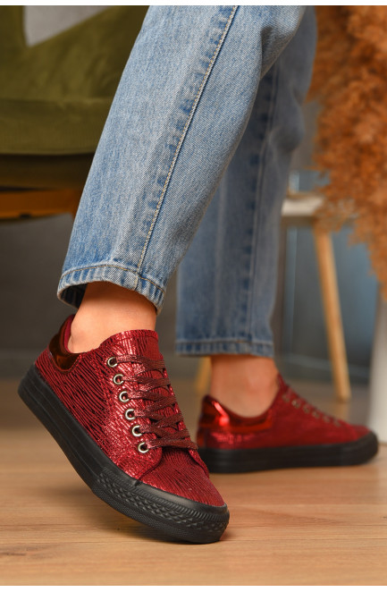 Мокасины женские красного цвета 206731L