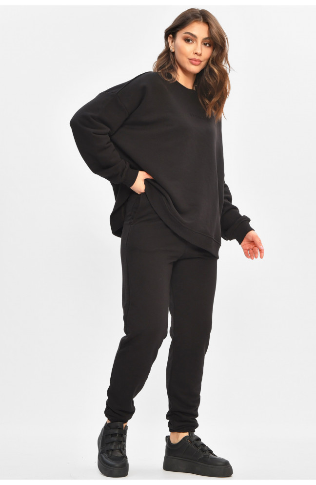 Спортивный костюм женский черного цвета 206910L
