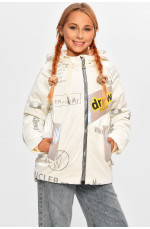 Куртка детская для девочки демисезонная белого цвета 206999L