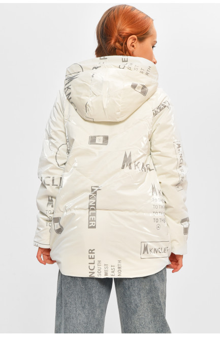 Куртка детская для девочки демисезонная белого цвета 206999L