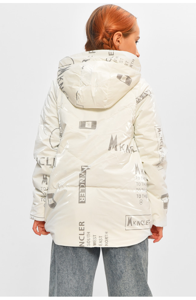 Куртка детская для девочки демисезонная белого цвета 206999L