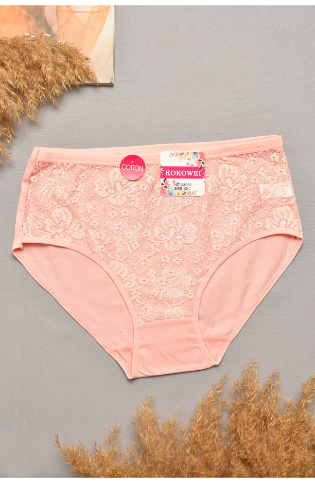 Трусы женские полубатальные розового цвета 207092L