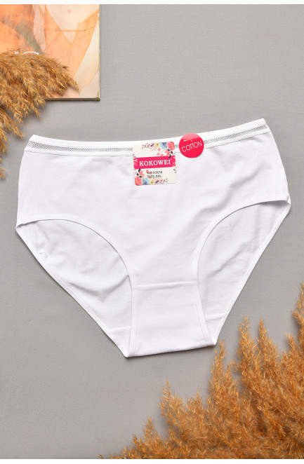 Трусы женские полубатальные белого цвета 207107L