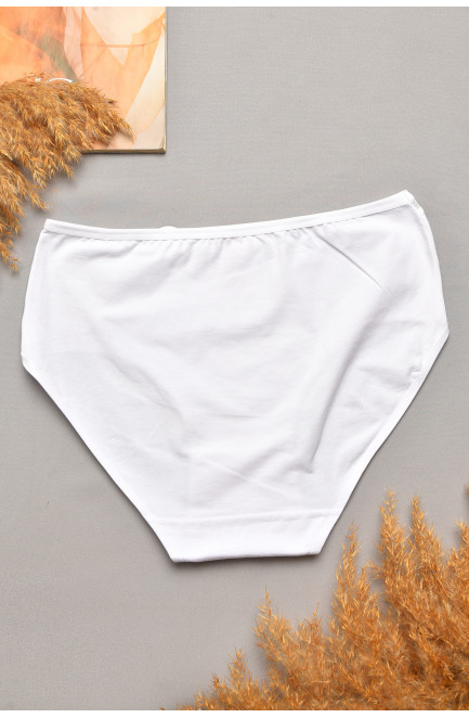 Трусы женские полубатальные белого цвета 207107L