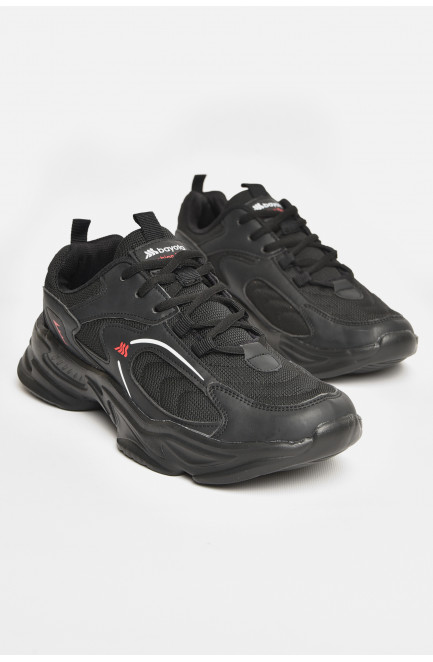Кроссовки мужские черного цвета на шнуровке 207247L