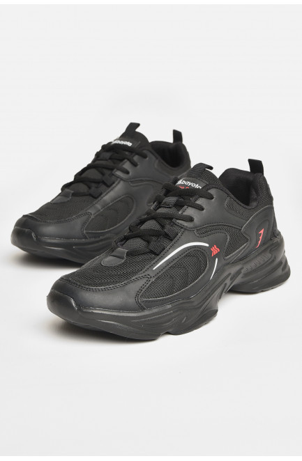 Кроссовки мужские черного цвета на шнуровке 207247L