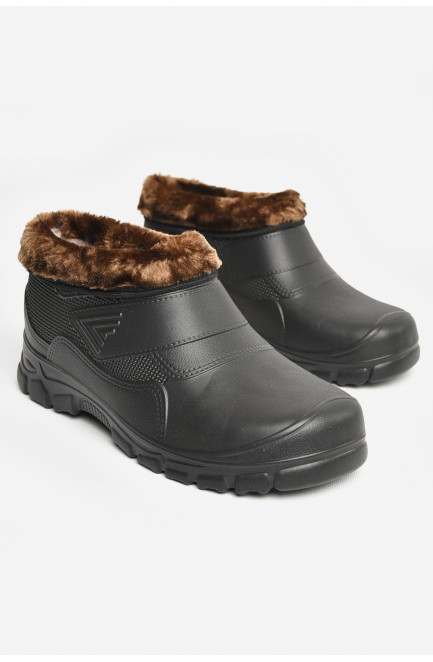 Галоши мужские на меху черного цвета 207365L