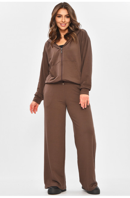 Спортивный костюм женский однотонный шоколадного цвета 207401L