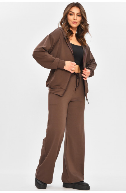 Спортивный костюм женский однотонный шоколадного цвета 207401L