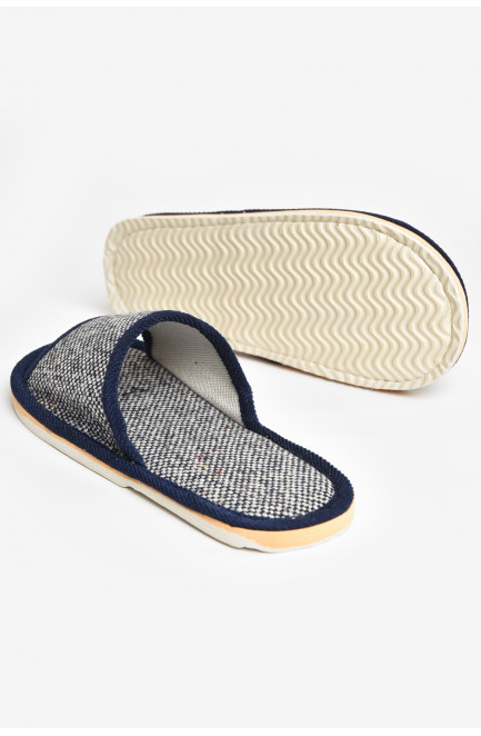 Тапочки домашние женские темно-синего цвета 207419L