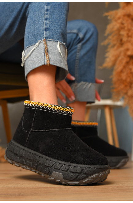Угги женские на меху черного цвета 207489L