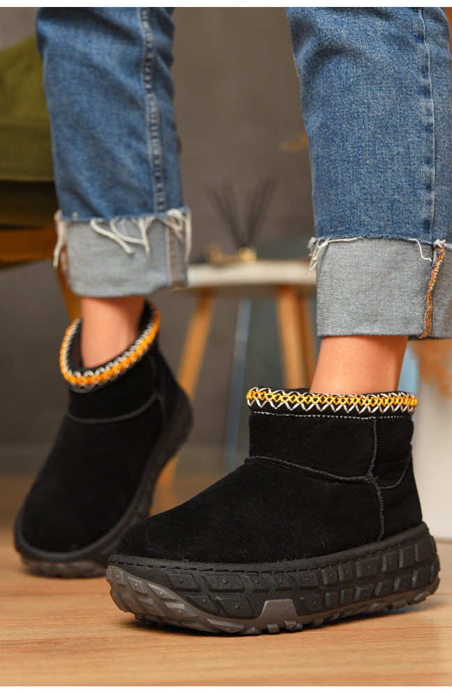 Угги женские на меху черного цвета 207489L