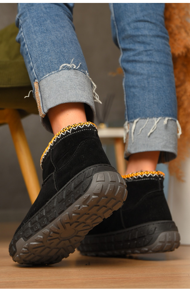 Угги женские на меху черного цвета 207489L