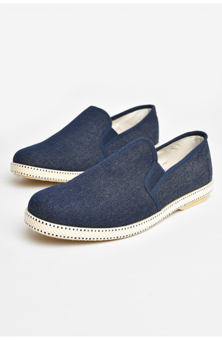 Мокасины мужские темно-синего цвета текстиль 207506L Мокасины мужские темно-синего цвета текстиль 207506L