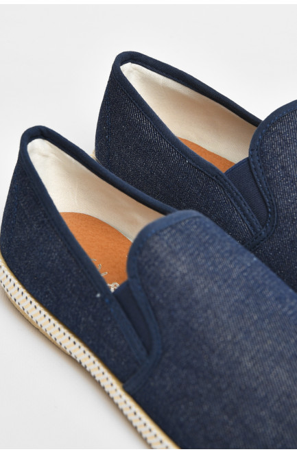 Мокасины мужские темно-синего цвета текстиль 207506L Мокасины мужские темно-синего цвета текстиль 207506L