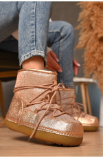 Угги женские на меху пудрового цвета 207568L