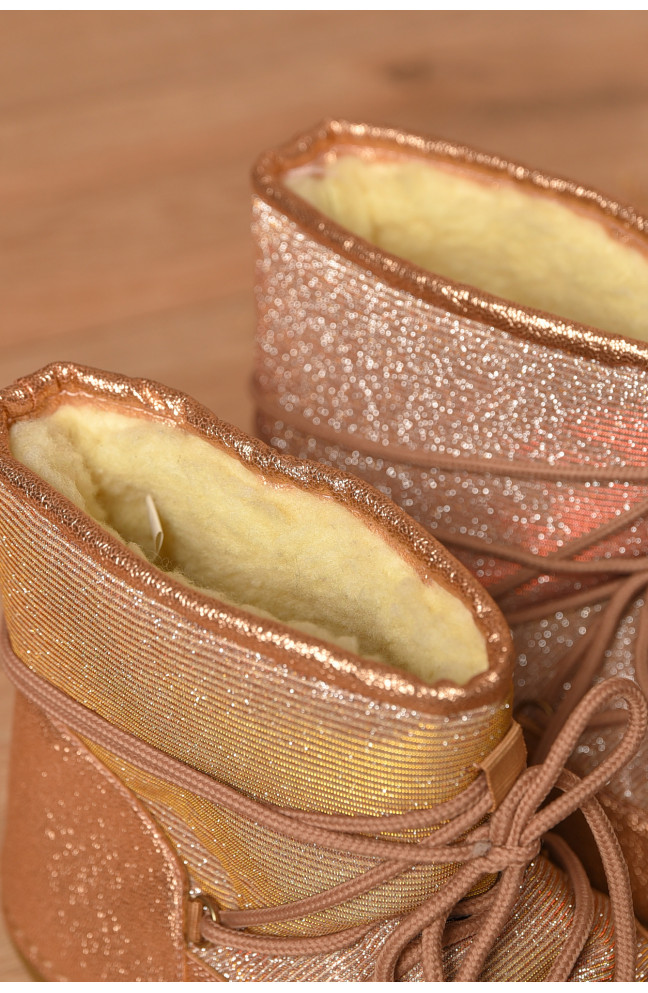 Угги женские на меху пудрового цвета 207568L