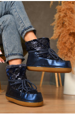 Угги женские на меху синего цвета 207569L