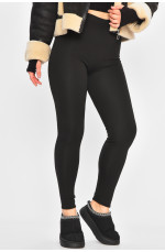 Лосины женские на искусственном меху черного цвета 207617L