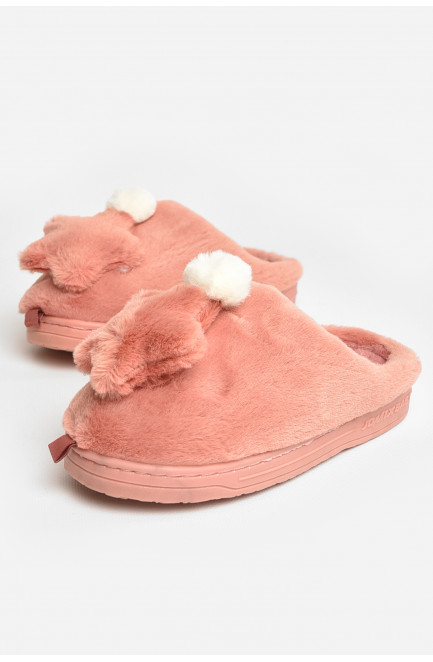 Тапочки детские темно-розового цвета с мехом 207668L