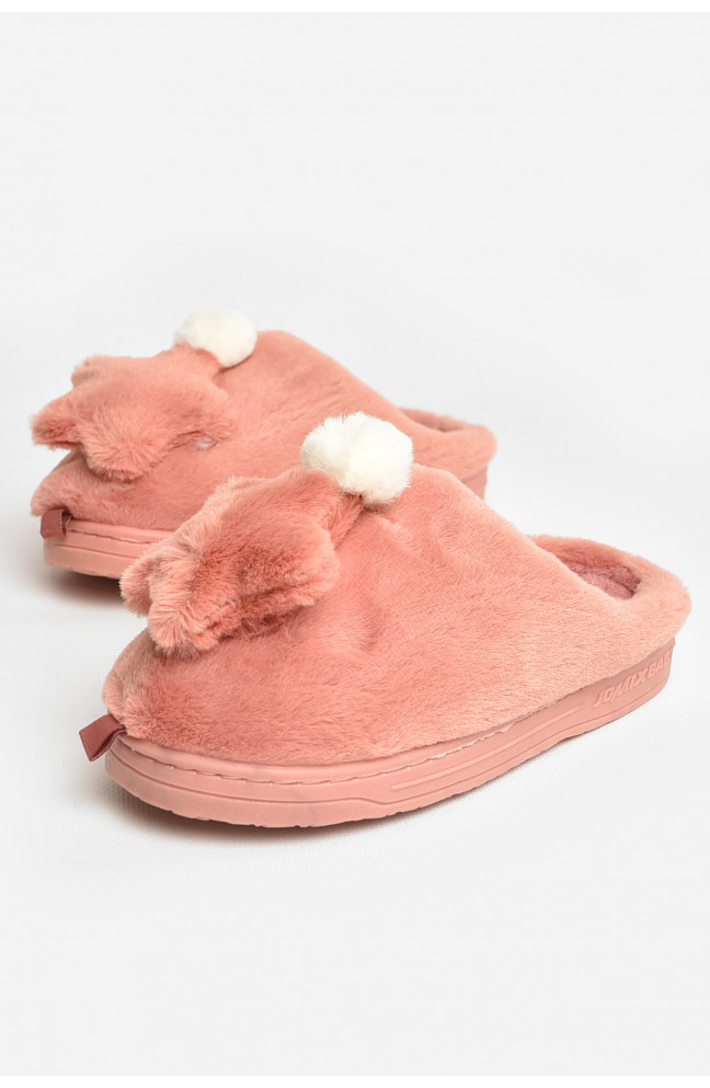 Тапочки детские темно-розового цвета с мехом 207668L