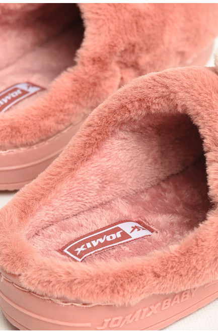 Тапочки детские темно-розового цвета с мехом 207668L