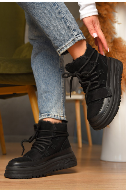 Угги женские на меху черного цвета 207704L