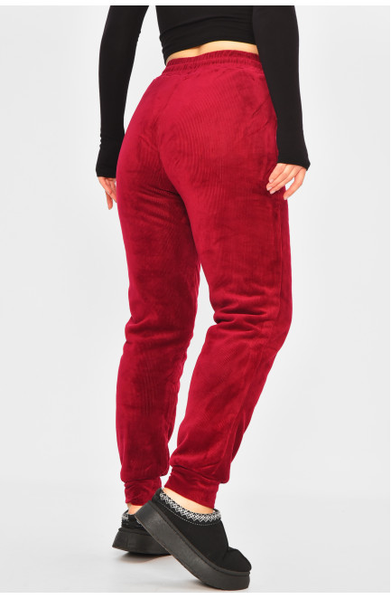 Штаны женские на искусственном меху красного цвета 207764L Штаны женские на искусственном меху красного цвета 207764L
