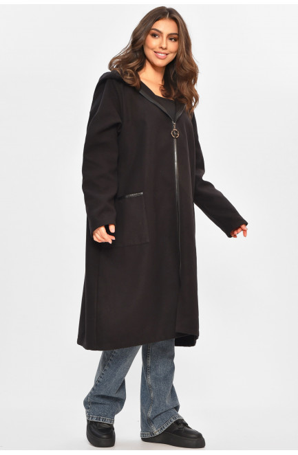 Кардиган женский полубатальный черного цвета 207769L