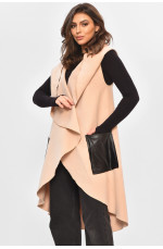 Кардиган женский полубатальный бежевого цвета 207784L Кардиган женский полубатальный бежевого цвета 207784L