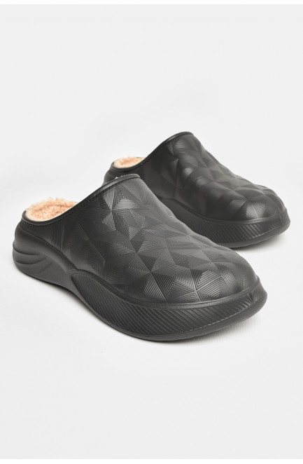 Галоши мужские без задника на меху черного цвета 207790L