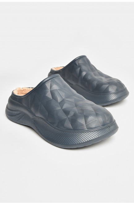 Галоши мужские без задника на меху синего цвета 207791L