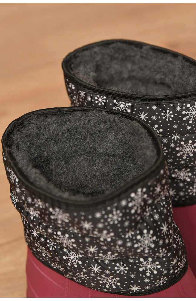 Дутики женские на меху бордового цвета 207837L