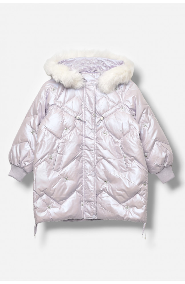 Куртка детская для девочки демисезонная сиреневого цвета 207881L