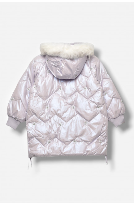 Куртка детская для девочки демисезонная сиреневого цвета 207881L