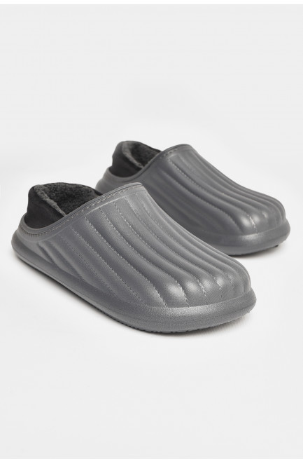 Галоши мужские на меху серого цвета 207897L