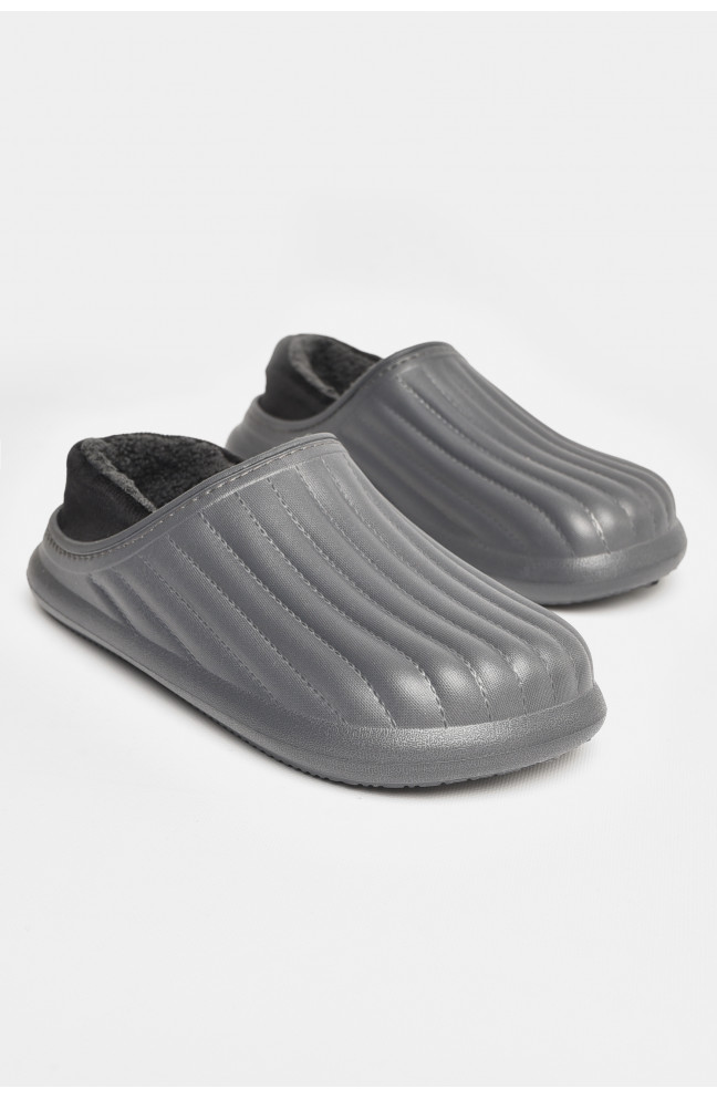 Галоши мужские на меху серого цвета 207897L
