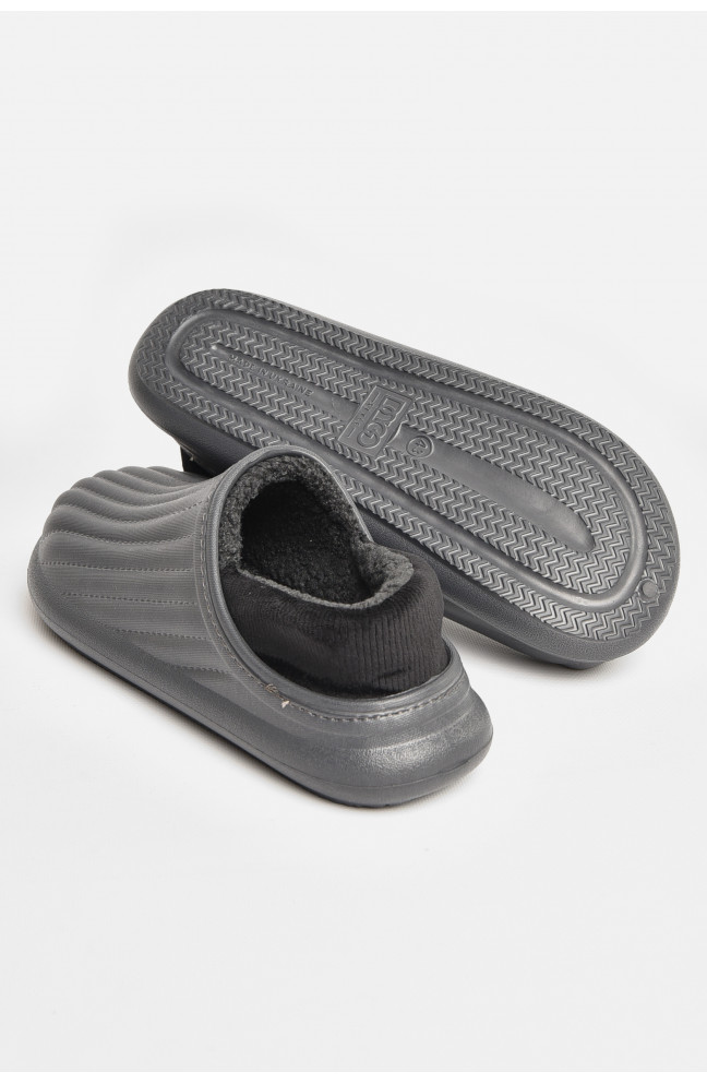 Галоши мужские на меху серого цвета 207897L