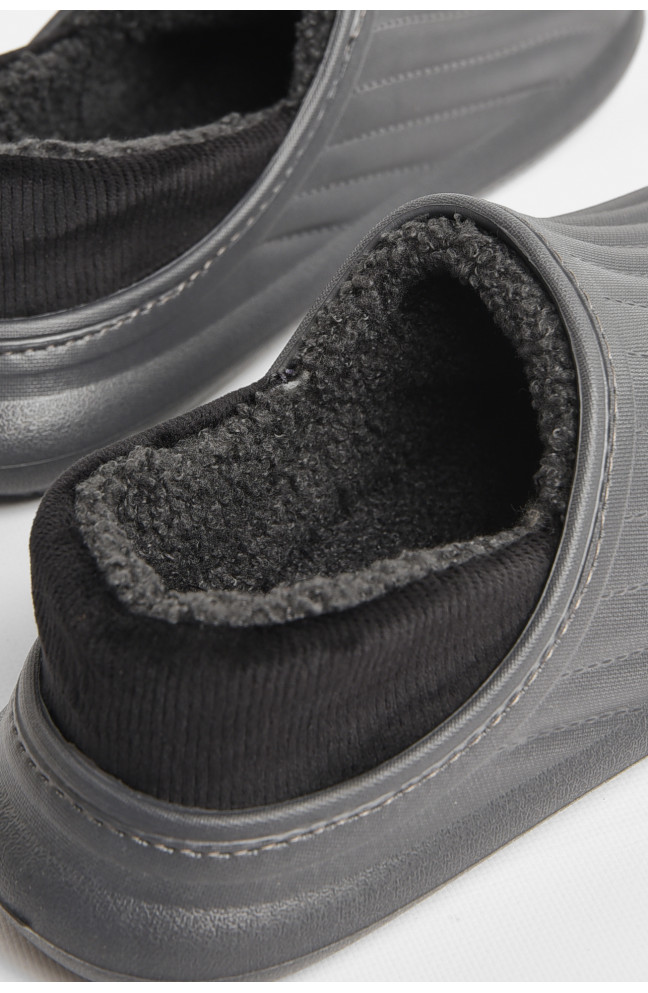 Галоши мужские на меху серого цвета 207897L