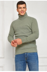 Гольф мужской однотонный акрил зеленого  цвета 207900L