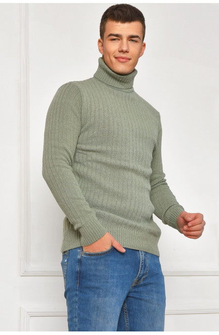 Гольф мужской однотонный акрил зеленого  цвета 207900L