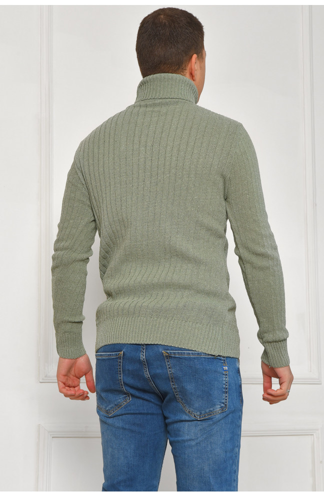 Гольф мужской однотонный акрил зеленого  цвета 207900L