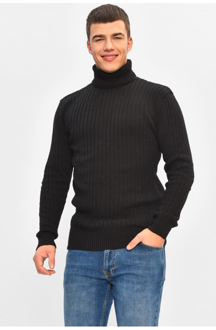 Гольф мужской однотонный акрил черного цвета 207906L