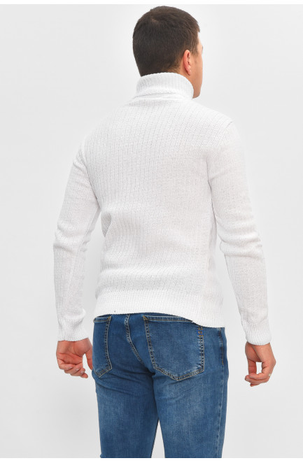 Гольф мужской однотонный акрил белого цвета 207920L