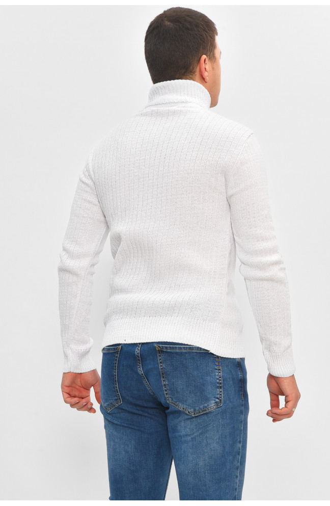 Гольф мужской однотонный акрил белого цвета 207920L