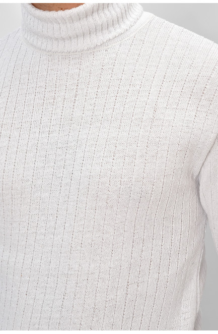 Гольф мужской однотонный акрил белого цвета 207920L